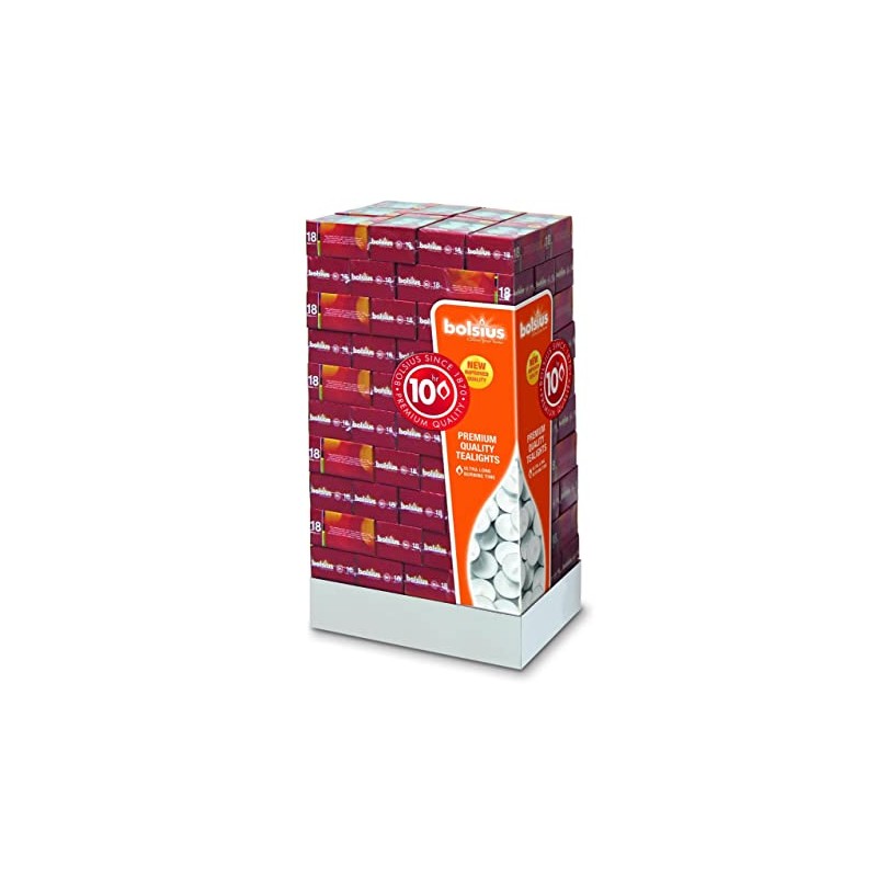 BOLSIUS 18 Count Maxi Tealight Candles - 10 Hour White