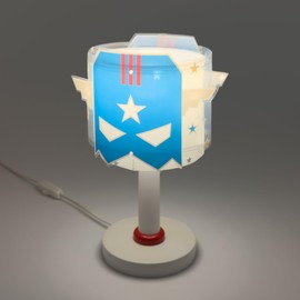 Dalber Children's Table Lamp Bedside Lamp Blue Hero Superhero