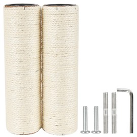 ECCIBOUN 7.4cm 2.91in Diameter Cat Tree Scratching Post Replacement Sisal Pole Parts for Cat Tower (M8, 9.84in/25cm)