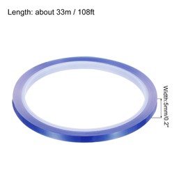 QUARKZMAN Blue Heat Tape 1 Roll 5 mm x 33 m 108 ft High Temperature Resistant Tape for Sublimation, Heat Pressing, Heat Transfer, Circuit Board, No Residue