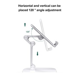 Serlium Phone Stand, Desktop Anti Slip Phone Holder Portable Adjustable Cell Phone Stand for Tablet Mobile Phone Office Desk(White)