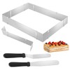 Rectangular Adjustable Baking Frame, Square Adjustable with Divider and Spatula,