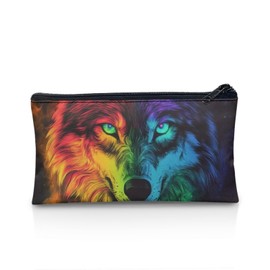Wnbucioht Animal Wolf School Pencil Case for Boys Girls Pen Bag Kids Children Big Capacity School Supplies Large Pencil Holder Pen Box Stationery Organizer Bags Zipper Purse
