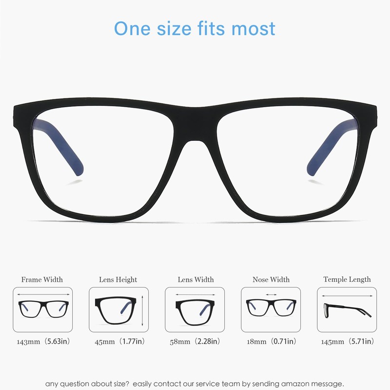 ANRRI Blue Light Blocking Glasses for Computer Rectangle TR90 frame