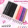 240-Piece DIY Eyelash Extensions Set, 0.07D Eyelashes, Individual False Eyelash