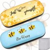Weewooday Pack of 2 Honey Bee Hard Shell Glasses Case