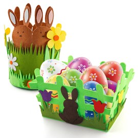 2 Stück Osterkörbchen Filz Osterhasen, Osterkörbchen, Osterkörbe Zum Befüllen, Osternest Basteln Hase, Oster Geschenktüten, Osterdeko