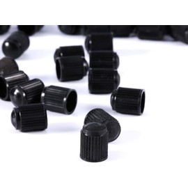 Tapones de válvula de neumático, 100 Piezas de plástico Negro para automóvil, Bicicleta, camión, Rueda, válvula de neumático ABS (Negro) (Negro)