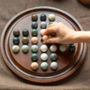 Deluxe Solitaire Game Set: 12.6'' Solid Wooden Board, 32 Natural