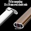 Kyuionty 2 Pack Oval Closet Rod End Supports, Zinc Alloy