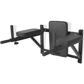 CHARMMA Wall-Mounted Fitness Dip Station Black-7KG