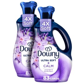 Downy Ultra Soft Fabric Softener Liquid, Calm, Lavender and Vanilla Bean, 56 fl oz, 83 Loads, Downy Fabric Softener, Laundry- Pack of 2