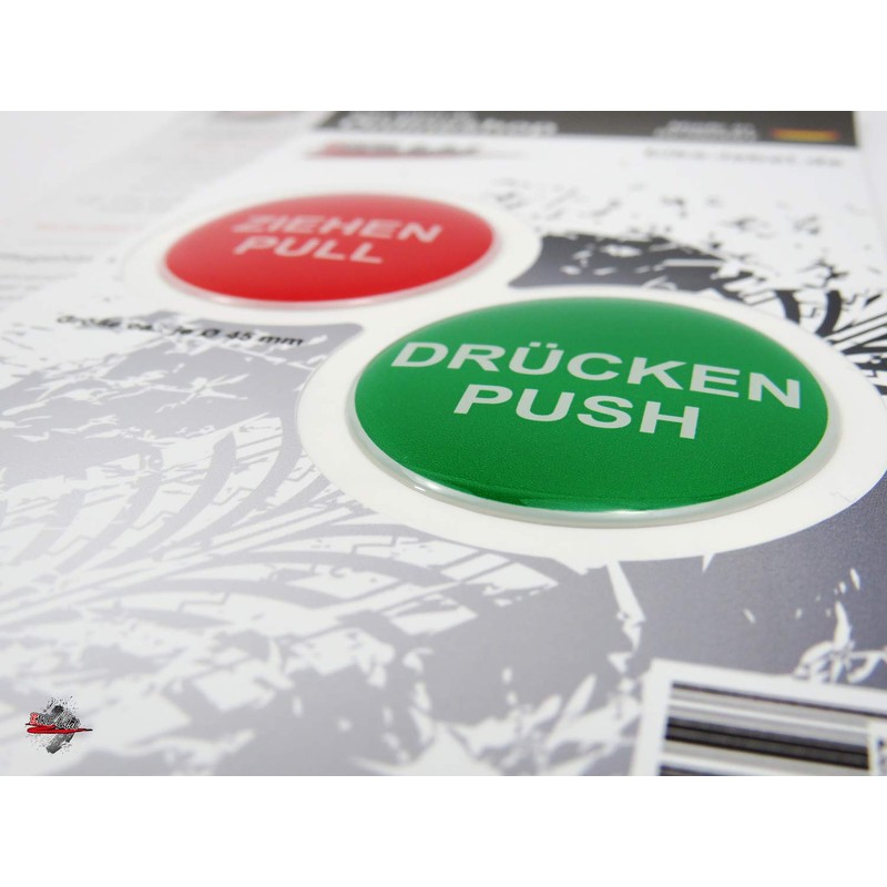 BIKE-label 3D Door Sticker 45 mm Pull Push Sign 900019