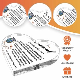 Principal Office Decor Heart Shaped Acrylic Plaque Decor for Women Men, Counseling Office Must Haves for Home Office Classroom Desk Bookshelf Nightstand, 4 x 4 Inch