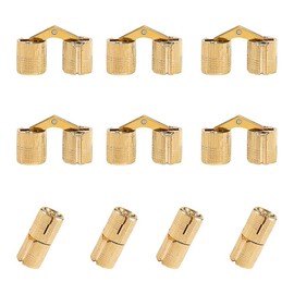 10Pack Invisible Brass Barrel Hinges Hidden Concealed Furniture Hinges 180 Degree Opening Angle for DIY Jewelry Box Hand Craft (12 mm (0.47 inch))