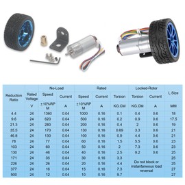 Gear Motor 12V Smart Car Kit Highprecision Flexible Commutation for Robot for Smart Car (Speed 100) hyuduo Motor with Encoder Gear Motor with Encoder Complete Motors
