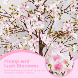 Caxchiling Cherry Blossom Tree 6FT, Artificial Pink Tree Indoor with White Planter, Faux Potted Silk Plant for Home, Office, Wedding, Garden, Party, Hotel Decoration