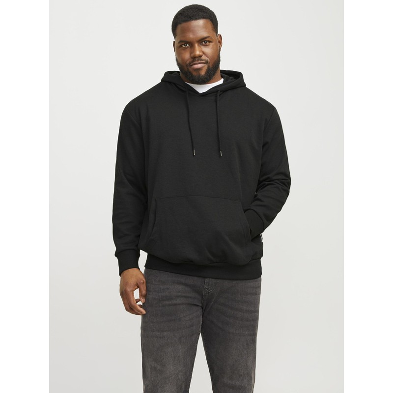 JACK & JONES Male Hoodie Plus Size Plain Hoodie, black