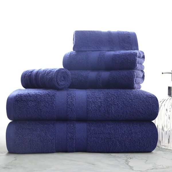 Superior Ultra-Soft 6-Piece Cotton Towel Set, Includes 2 Bath Towels,