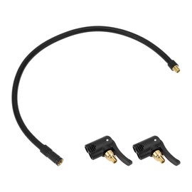 INFINAUTO Tire Inflator Extension Tube 17.72inch 7.8mm ID for Car Motorcycle Bicycle Air Pump Extend Hose Adapter Tire Valve with Undeflatable Air Chuck Rubber Black Durable