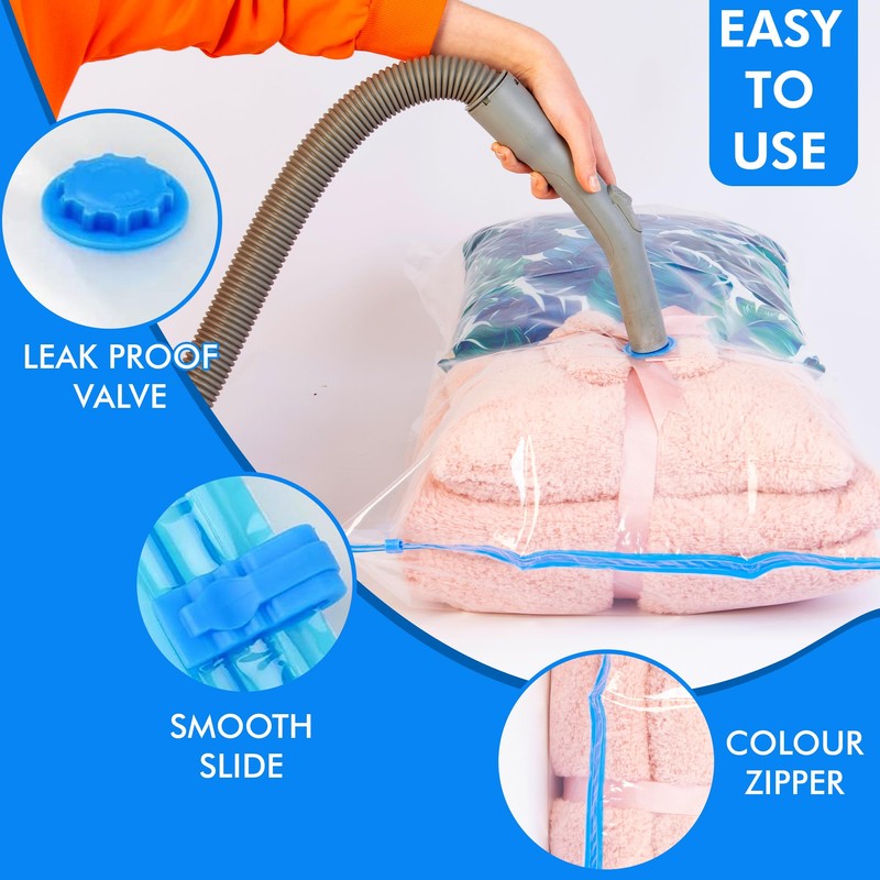 HiFEN® Vacuum Storage Bags, 6-Pack (2 Jumbo, 2 X-Large, 2