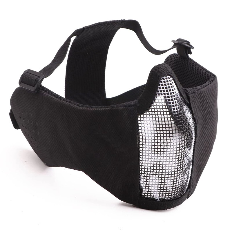 J-HARK Airsoft Mask Face Guard with Ear Protection Mesh Metal