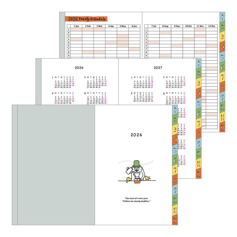 Midori Pocket Diary 2026 B6 Weekly Ojisan Pattern 22376006 (Starts