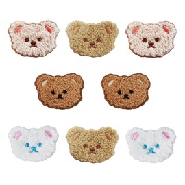 lixulluo 8 Pcs Embroidery Patches Bear Iron on Patches DIY Sew on Patches Animal Patch Appliques for Repair Decoration T-Shirt Jeans Shoes Hat Children Clothes, White,Pink