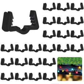 Christmas Light Hanger Clips, Fascia Board Clips, Deck Banister Light Clips, Plastic Holiday Light Clips for Christmas Fascia Board Roof Gutter Fence Eave Decoration, Black (50 PCS, 7/8")