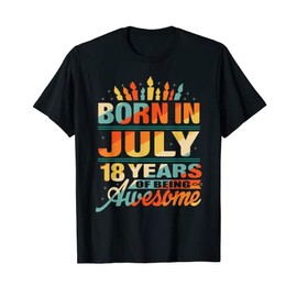 July 2004 18 Years Old 18th Birthday Gifts Candle Graphic T-Shirt