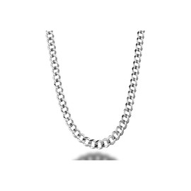 Verona Jewelers 5.5MM Italian 925 Sterling Silver Classic Curb Cuban Chain Necklace for Men- Curb link Necklace Bracelet 8" 20" 22" 24" 30" (20)