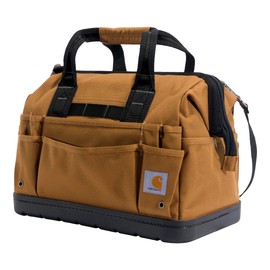 Carhartt Onsite Tool Bag, Durable Water-Resistant, Tool Storage Bag, Heavyweight w/Molded Base, 16-Inch, Carhartt Brown