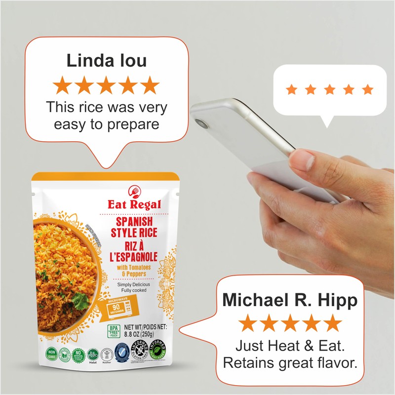 Eat Regal Spanish Rice Pack of 6, 8.8 Ounce, Ready