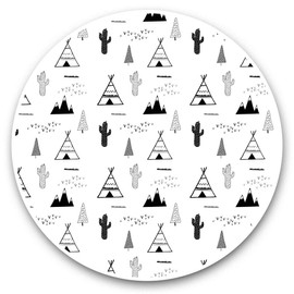 Vinyl Stickers (Set of 2) 25cm bw - Native American Tent Camping Cactus Laptop Tablet Luggage Scrapbook #40849