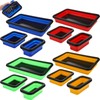 12 Pcs Collapsible Magnetic Parts Tray Set 3 Size,Multicolor