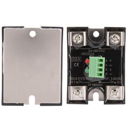 Berm Solid State Relay Dual Channel DC Control Dual Channel AC Single Phase SSR 24-480VAC High Strength Screws Brass Contacts Moisture-Proof Heat Sink Red Green Indicators