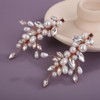 Teyglen 2Pcs Pearl Wedding Hair Clips Rose Gold Crystal Hair