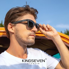 KINGSEVEN Classic Polarised Sunglasses for Women Men Driving Fishing Sun Glasses UV Protection LC759-A3, Gradient Grey