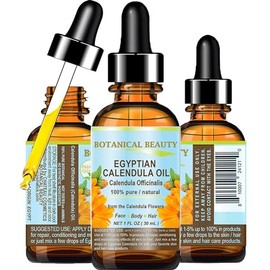CALENDULA OIL Egyptian Calendula Officinalis Marigold Oil 100% Pure Natural for Face, Skin, Body, Hair, Nail Care 1 Fl.oz.- 30 ml Skin Moisturiser, Antioxidant Serum by