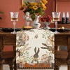 Bunny Easter Table Runner Decorations,Linen Cute Bunny Runner for Table,72x13in