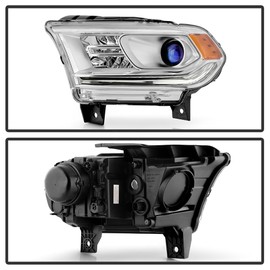 KEEKPO - for 2014-2017 Dodge Durango Chrome Trim Halogen w/o LED DRL Projector Headlight Headlamp Replacement - Driver