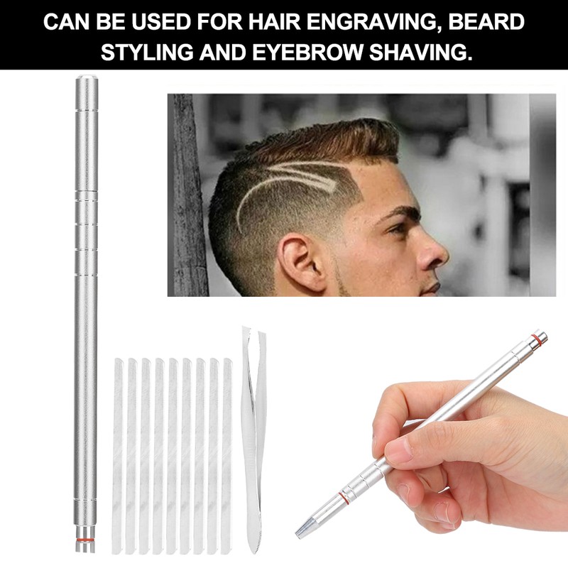 Professional Hair Engraving Pen Kit Stainless Steel Eyebrow Beard Shaving