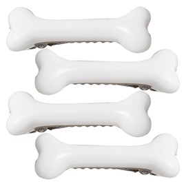 Bone Hair Clips, 4 Pack 2.2" White Plastic Bone Hair Clip for Women, Cute Bone Clips for Hair, Funny Halloween Hair Clips