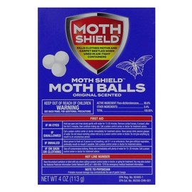 MOTH BALLS 4 OZ REGULAR BOXED MOTH SHIELD, Case Pack of 24