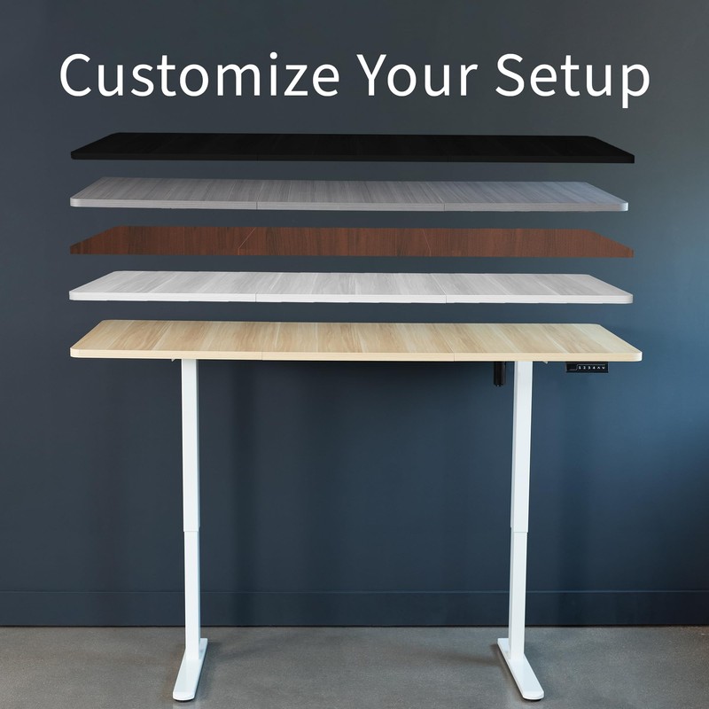 VIVO Electric Standing Desk Frame, Rear-Set Legs, Single Motor Memory