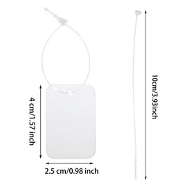 ONLYKXY 30pcs Plastic Blank Gift Tags Rectangle Clothing Tags with String Small Price Name Brand Shipping Label for Pricing Luggage Plant Jewelry Craft Yard Sale Garage Marking Hang Tags (Translucent)