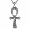AEONSLOVE Ankh 925 Silver Anubis Necklace with Egyptian Runes Eye