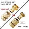 HQMPC Solid Brass Garden Hose Quick Connectors - 4 Sets