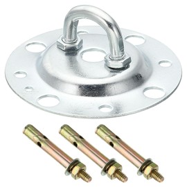PATIKIL 176lbs 90mm Steel Ceiling Hooks, Ceiling Fan Hook Pad Eyes Plate Wall Hanger Hardware with Mounting Screws for Hanging Lamp Plant Baskets