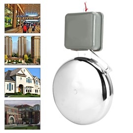 Extra Loud Doorbell Electric Bell 8 Inch Alarm Bell Electric Doorbell Wired Multipurpose Signal Bells for School Industrial Shop Mall Homes(110V)